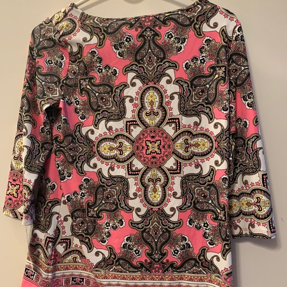 Charter Club 3/4 sleeve size pet/sm floral pattern - Picture 2 of 6